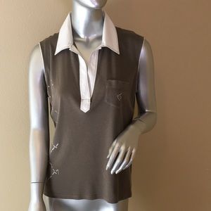 DISMERO | Sleeveless Polo Shirt Embroidered